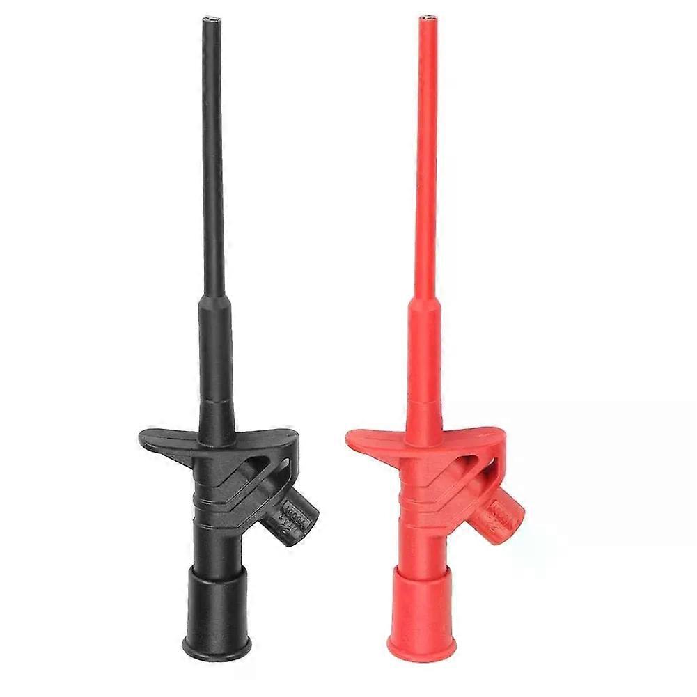 2pcs Multimeter Cable Test Probes Insulated 10 A Clip Test Probe With 4mm Socket Digital Multimeter Probe Test Leads