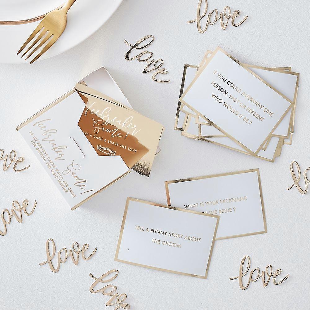 ウェディングテーブルトリビアゲーム|砕氷船は金のテーブルの装飾x25を好む