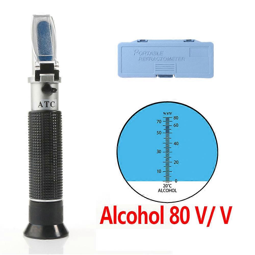 Portable Handheld ATC Alcohol Refractometer Liquor Volume Percent Tester with 0-80% Measuring Range