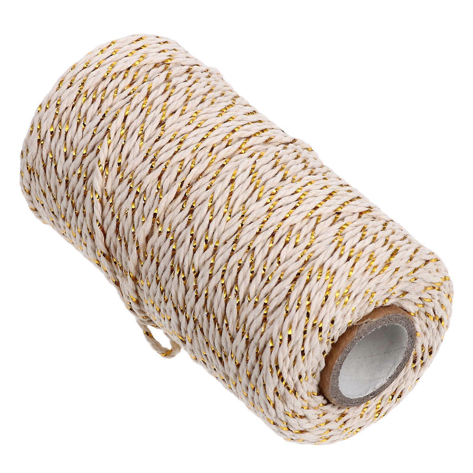 Woven Cotton String Wrapping Cotton Rope For Gift Giving 100M White Cord 1 Roll