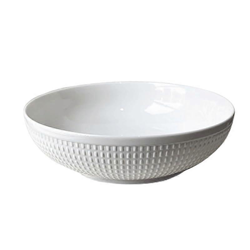 Soup Bowls 10 Inch Large White Ceramic Ramen Bowl for Household Use, Simple Design Dinner Bowl for Soup and Pickled Fish