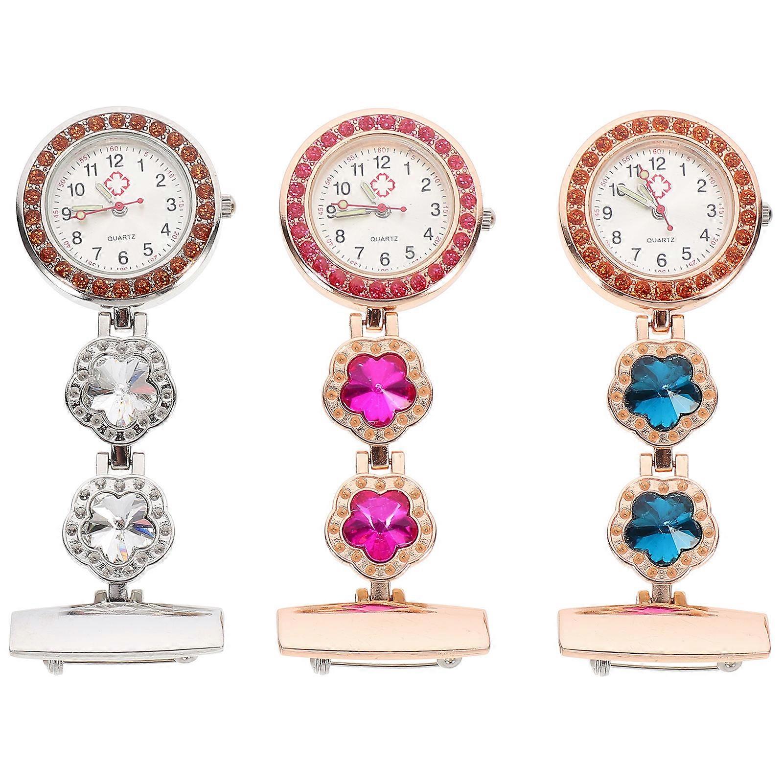 Small Fob Watch for Students and Friends Daily Use Assorted Color Time Keeping 3Pcs