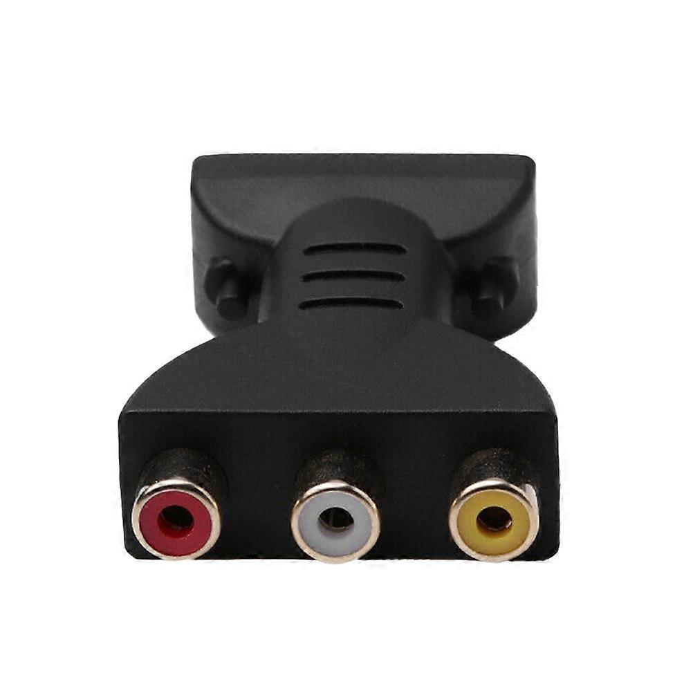 Video Adapter High-Definition Converter for Black Copper Plastic Adapter 1Pcs