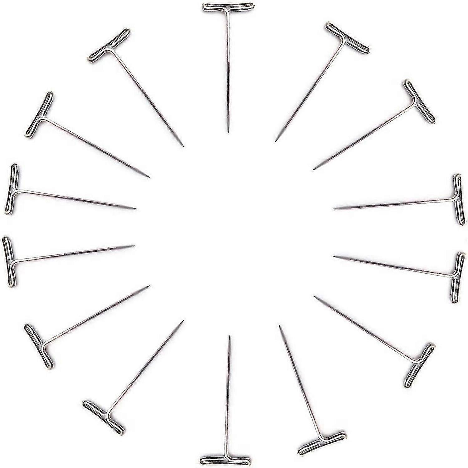 100 Pcs T pins Nickel1 Inch Needles Pin for Blocking Knitting Modelling Craft Sewing Home Projects
