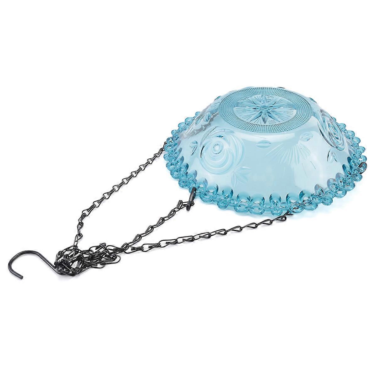 Bird Flower Shaped Hanging Bird Feeder Blue