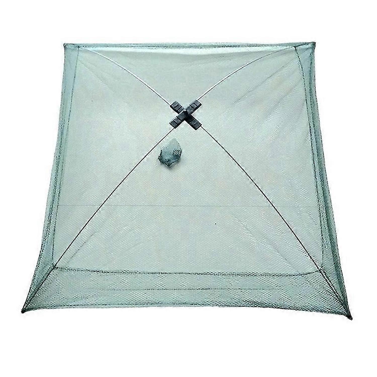Fishing Net Foldable Folding Mesh Nylon Fishing Net Baits Trap Cast Dip Crab Shrimp Net