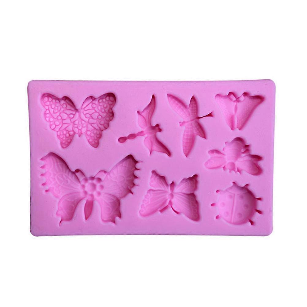 Pink Silicone Candy Moulds 2Pcs Insect Shapes for Kitchen Use