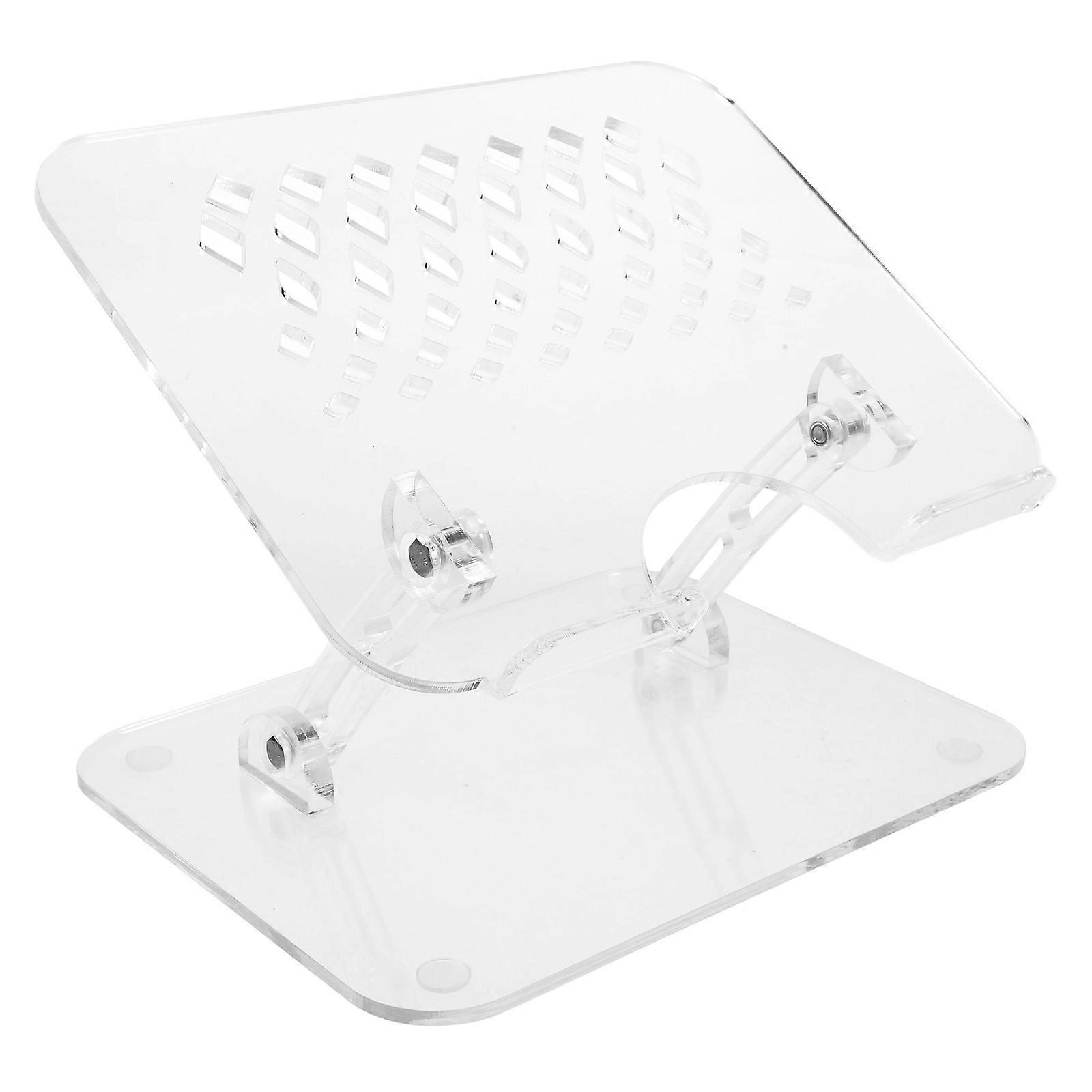Laptop Stand Transparent Acrylic Platform for Laptop Tablet Device Up to 14 Inches Heat Dissipation Multi-Device Support 1Set