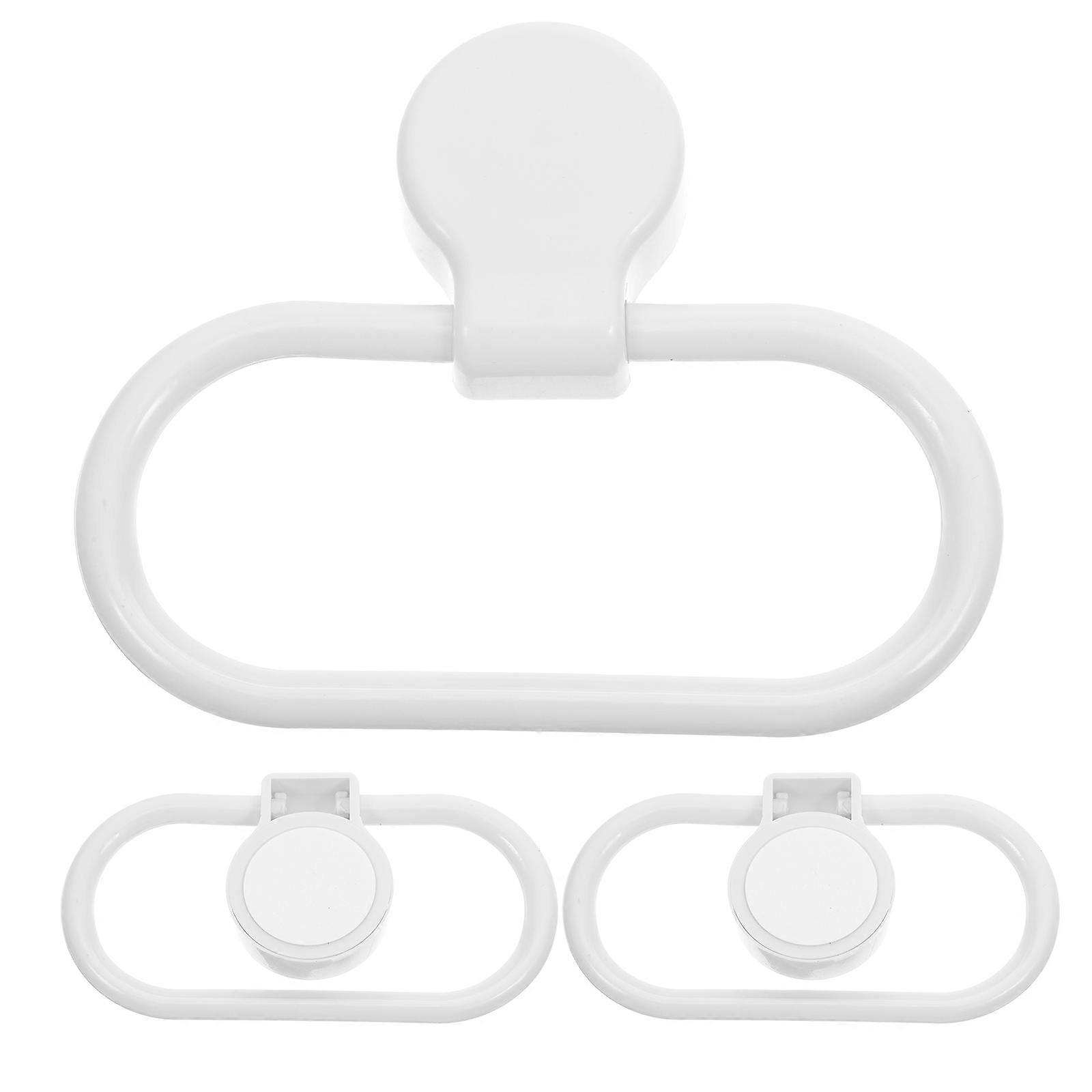 Self Adhesive Towel Holder Ring For Bathroom Kitchen Space Saving 9 Pcs Simple Design Plastic