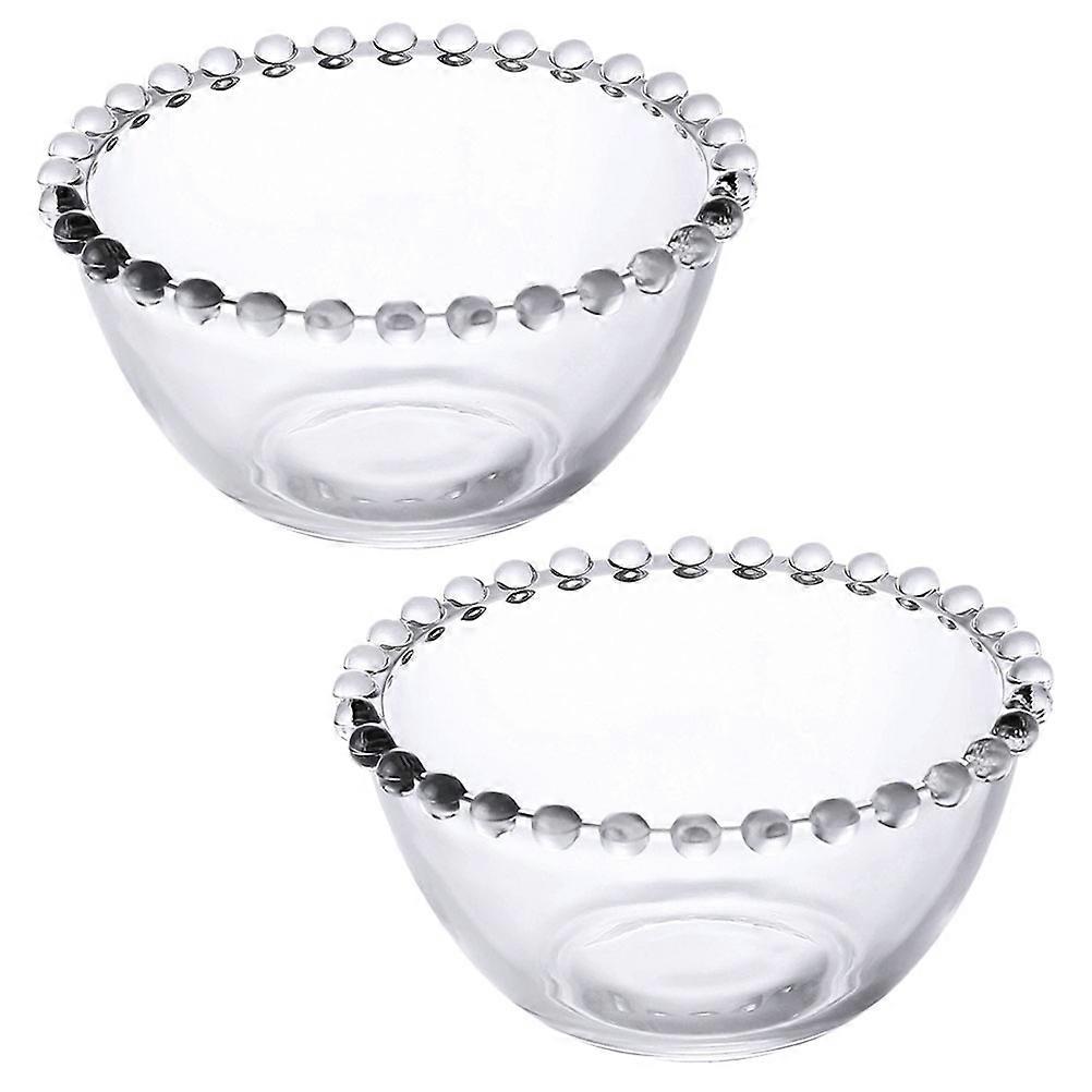 Multi-Use Clear Bowl 2Pcs Transparent Dessert Bowl Perfect For Family Members Serving Function