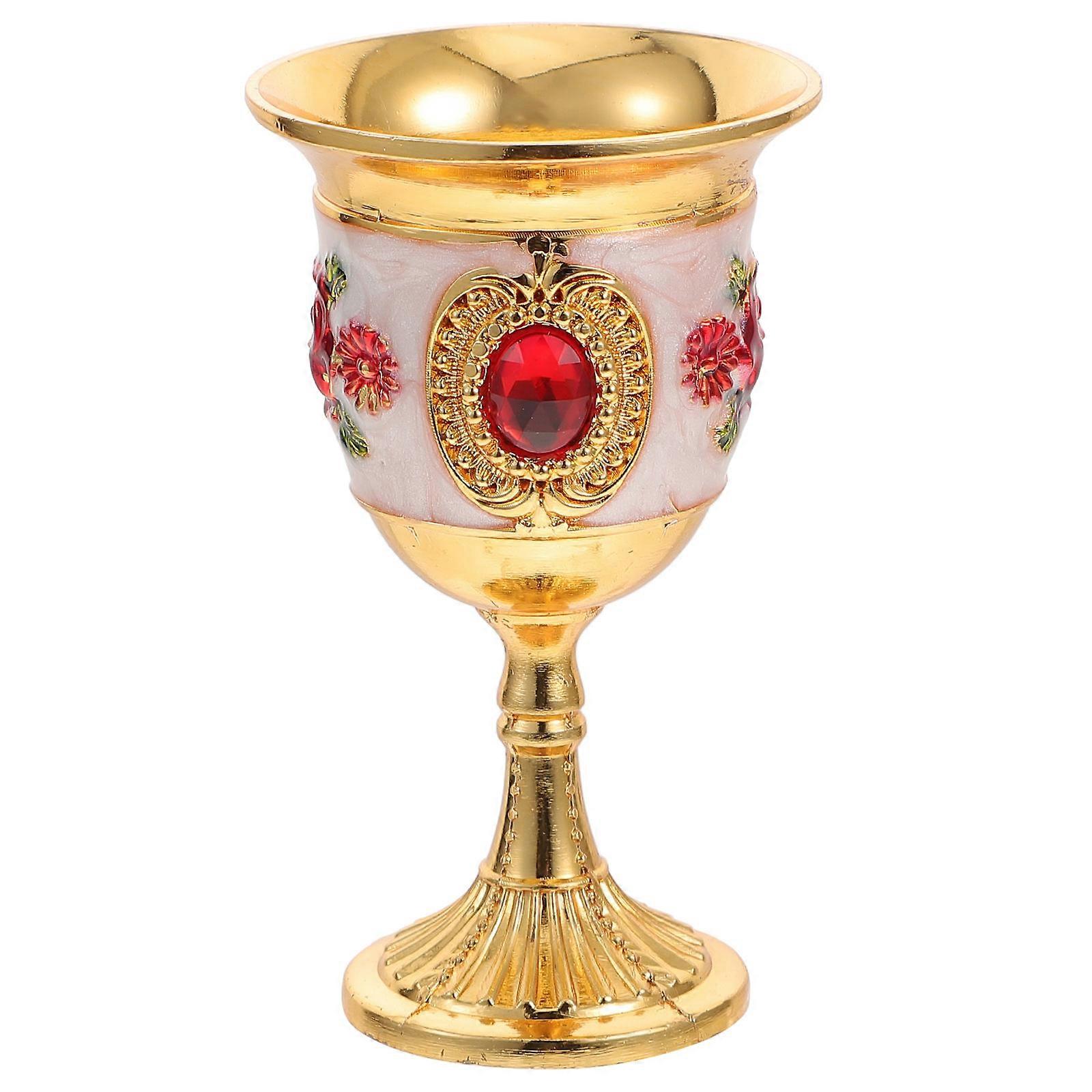 Vintage Goblet European Style Drinking Cup For Home Bar Use Compact Size Zinc Alloy 1Pcs