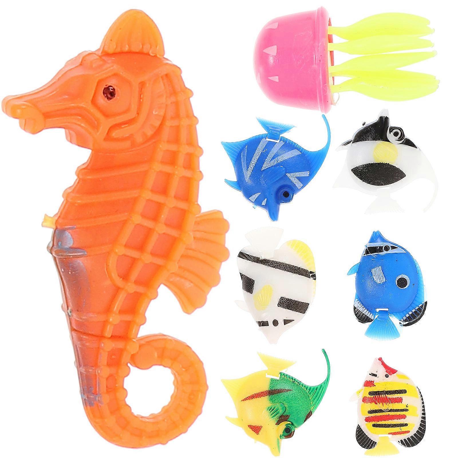 Aquarium Ornament Floating Ornament Fish Shape 5.5X4X1.2CM Ornaments for Aquariums 8Pcs