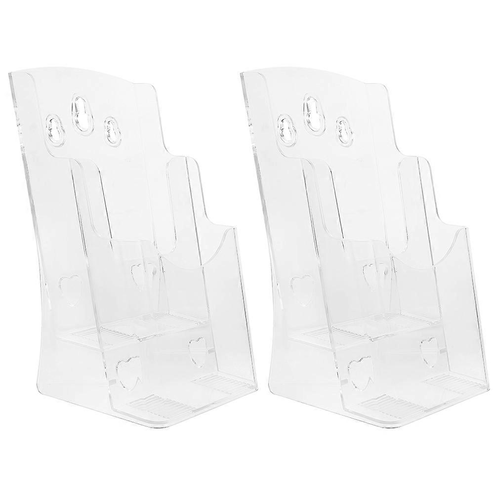 8 Pcs Clear Magazine Holder Wall Mounting Rectangular Shape For Office Use 21x10.3 Cm Functional Document Storage