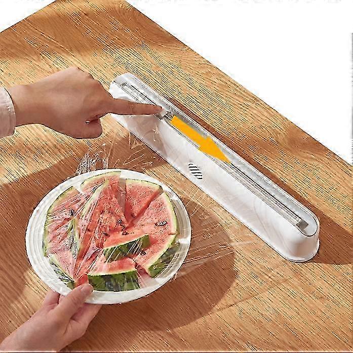 Wall-mounted adjustable plastic wrap dispenser cutting box kitchen supplies 2025
