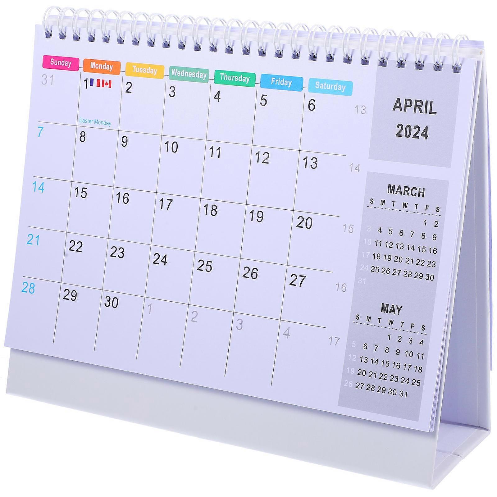 Household Monthly Calendar Desk Calendar for Office Use 5Pcs Paper