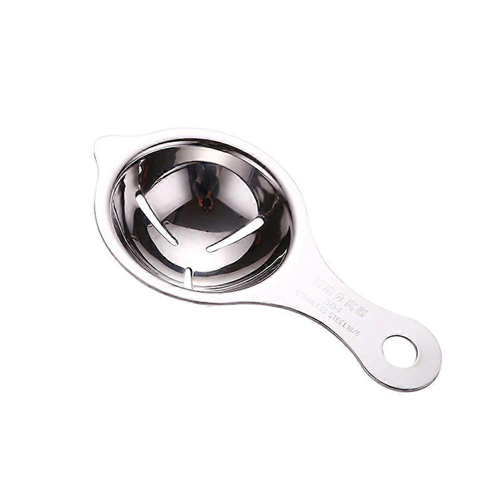 Portable Egg Separator 2Pcs Round Divider Extractor for Baking and Cooking with Silver Finish