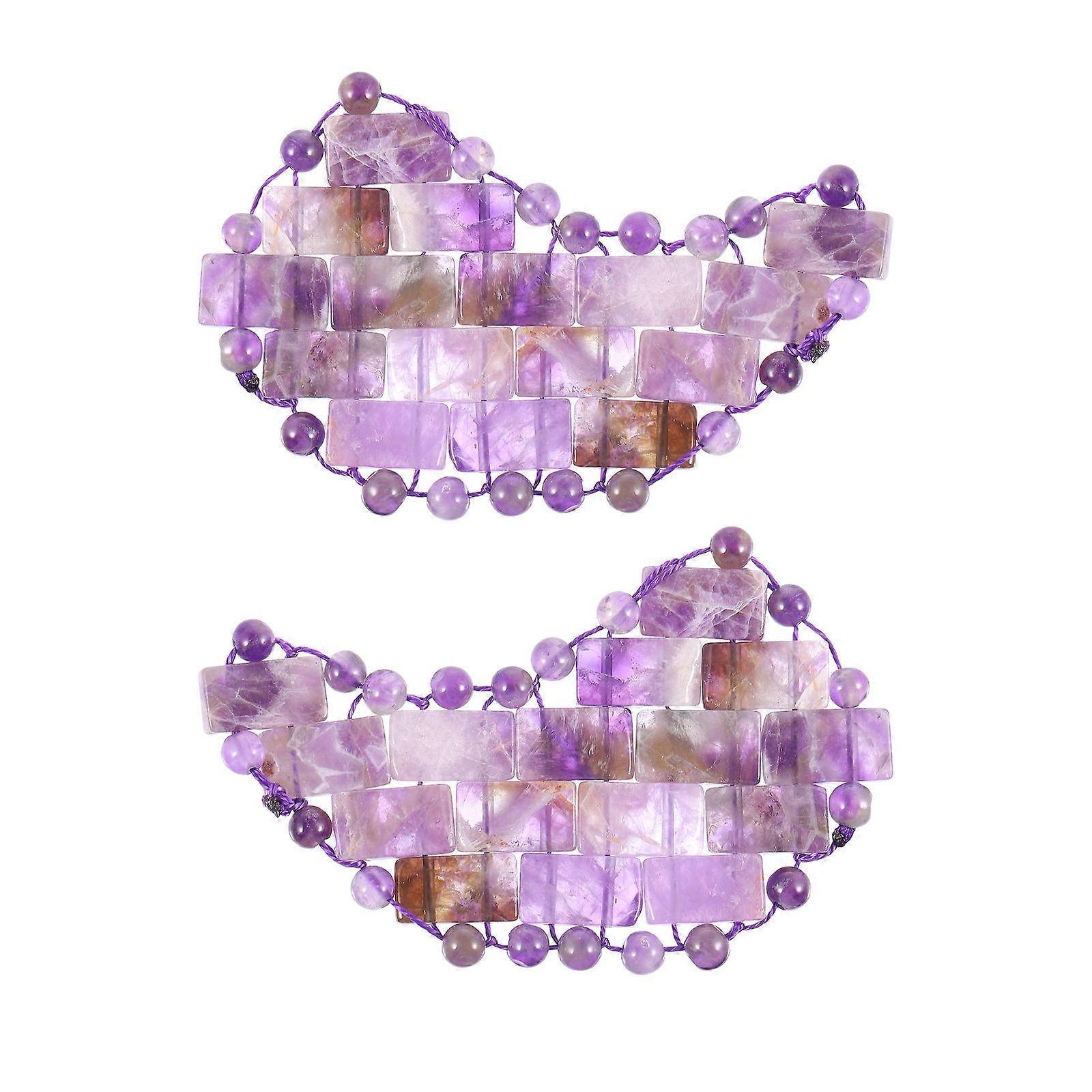 Natural Jade Blindfold 2 Pairs Amethyst Eye Cover To Relieve Eye Fatigue For General Consumers 9X5Cm