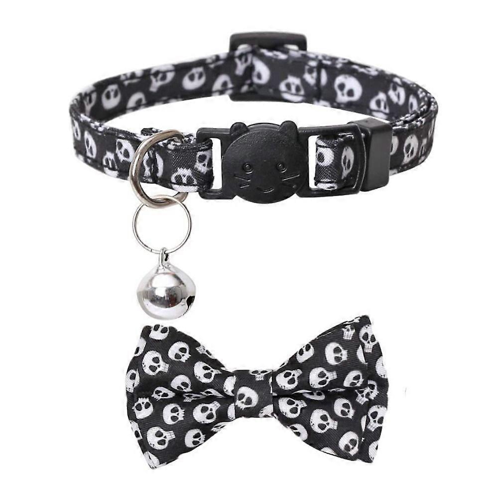With Bell Halloween Cat Collar Adjustable Cat Bow Tie Halloween