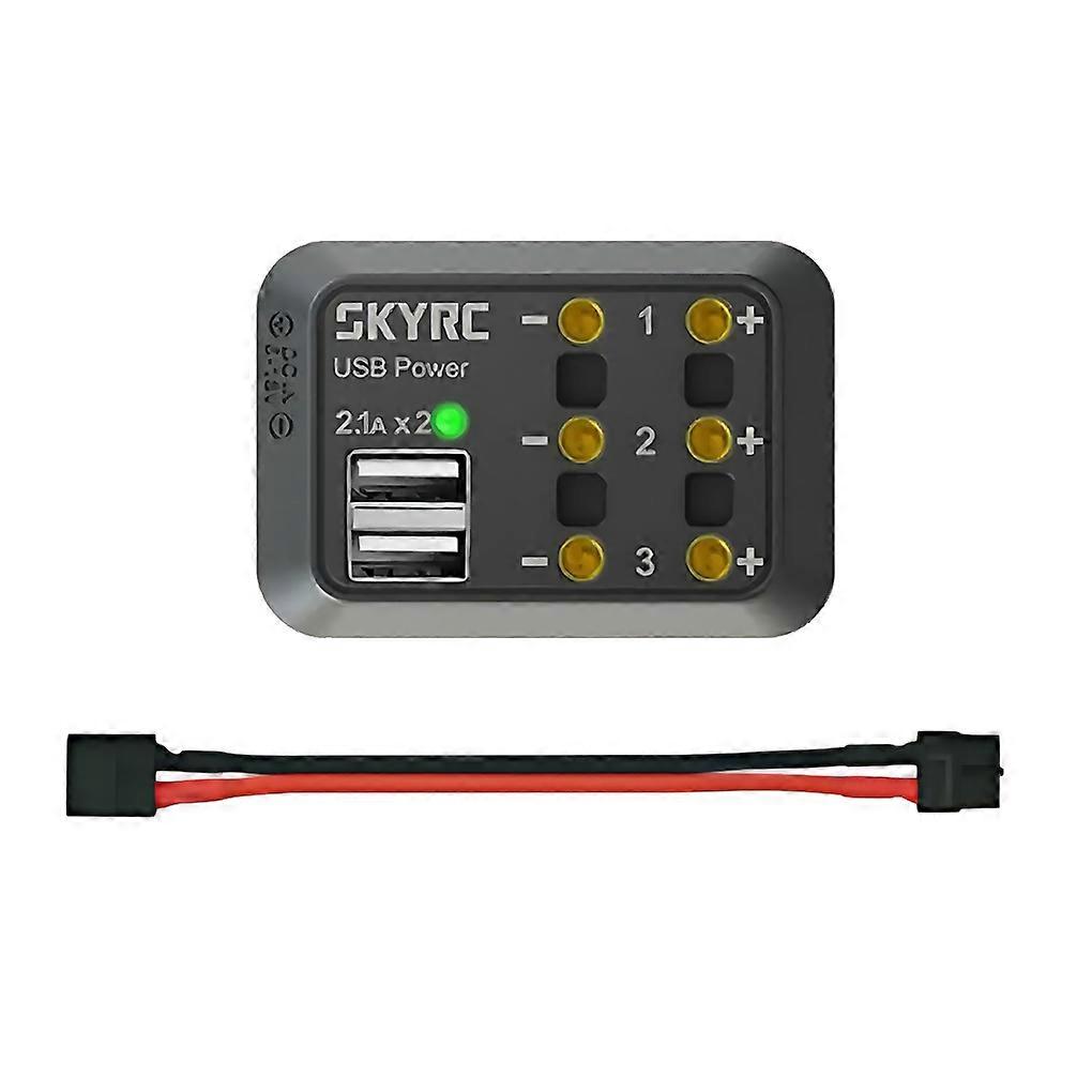 Hub de distribution d'alimentation RC compact et portable noir avec chargeur USB, distributeur d'alimentation CC Skyrc