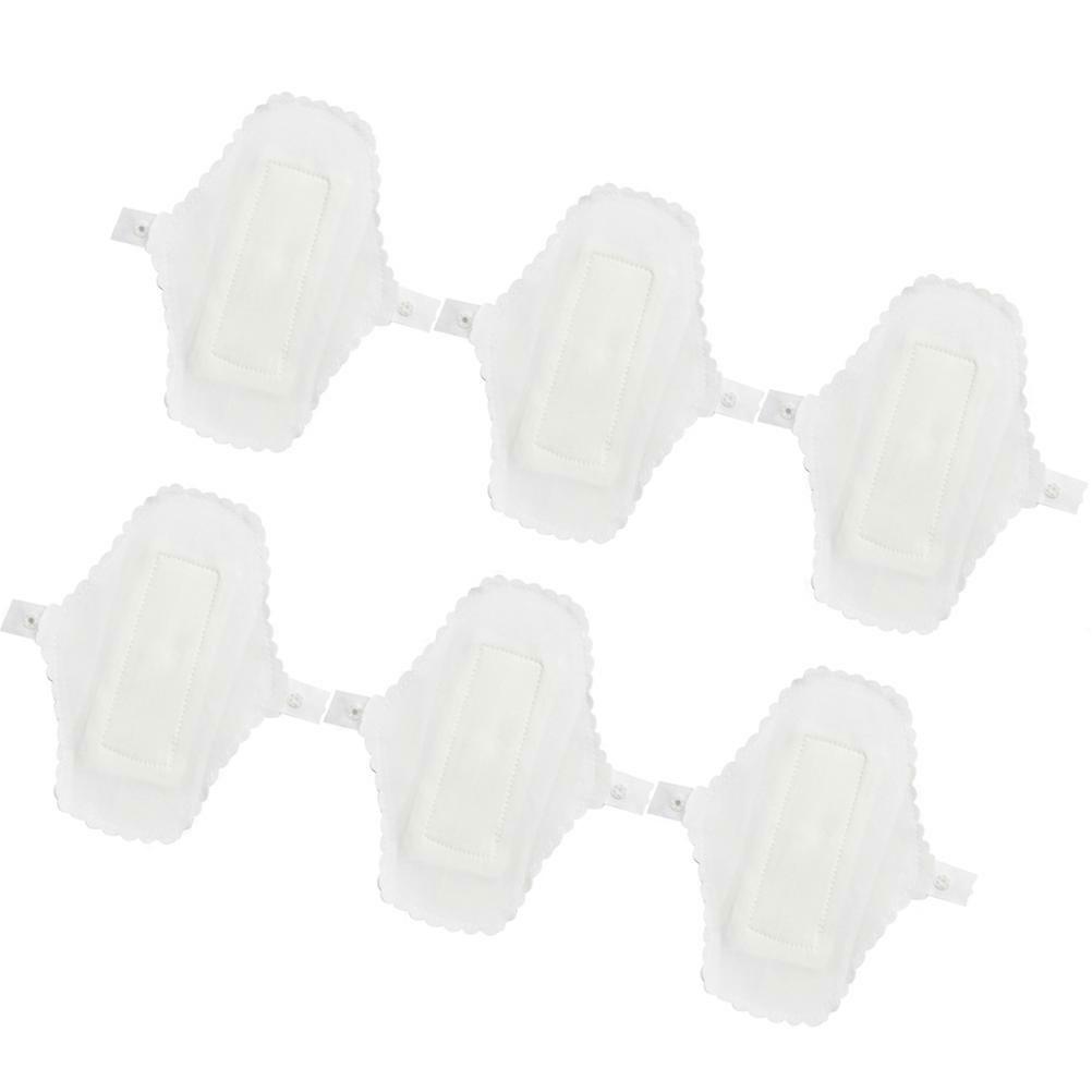 Vanntette menstruasjonsbind vaskbare bind for kvinner 6 deler hvitt sett