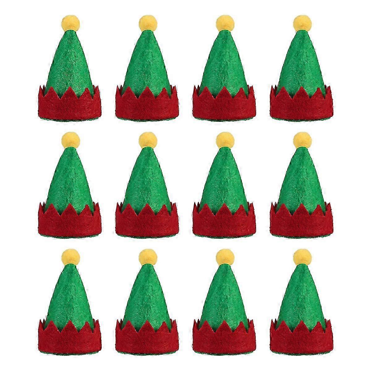 Mini Hat Christmas Elf Caps for Christmas Use 12Pcs Collection