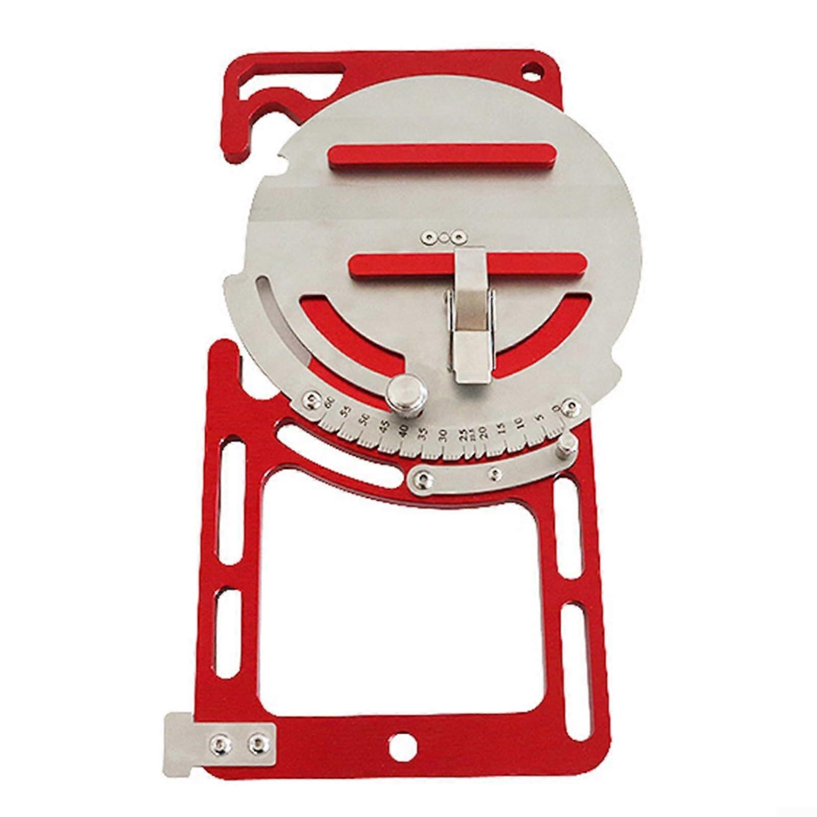 Square Metal Guide Rail Adjustable Aluminum Tool 060 Degree Angle Circular Saw Woodworking 368x178mm Red Silver