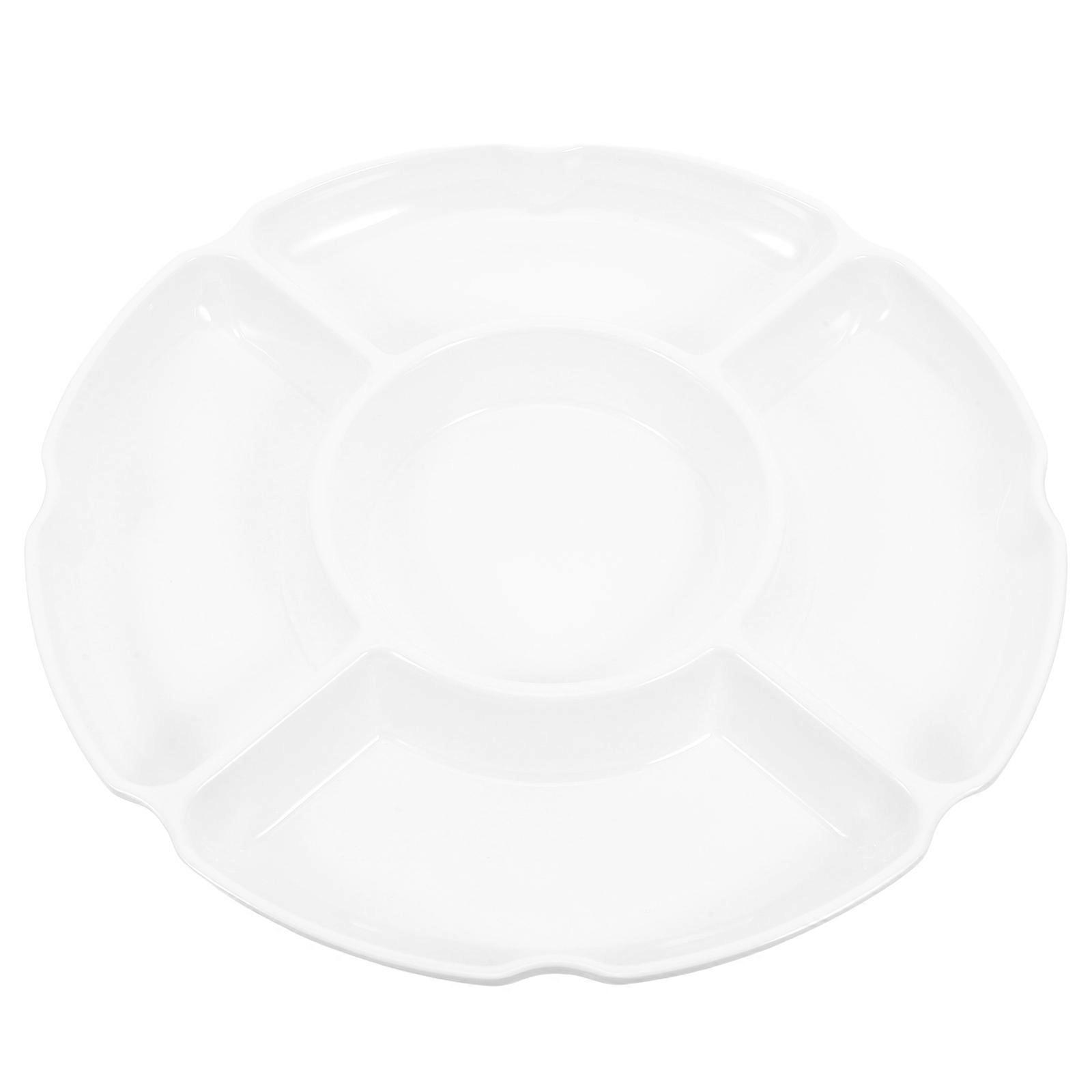 Divided Appetizer Serving Tray White with Flavor Separation for Kitchen Use