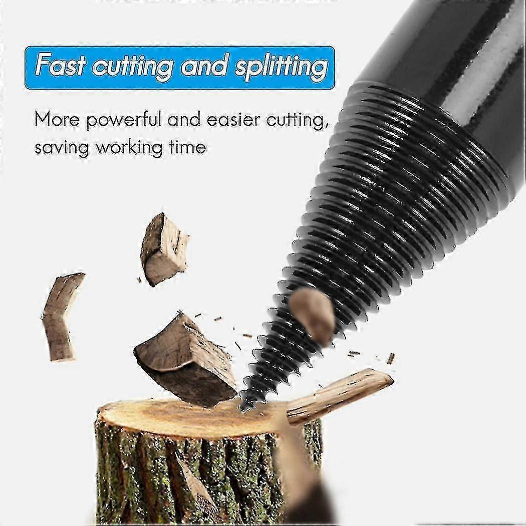 3pcs Firewood Log Splitter Drill Bits Removable Wood Splitter Drill Bits Hex Square Round Hanle D