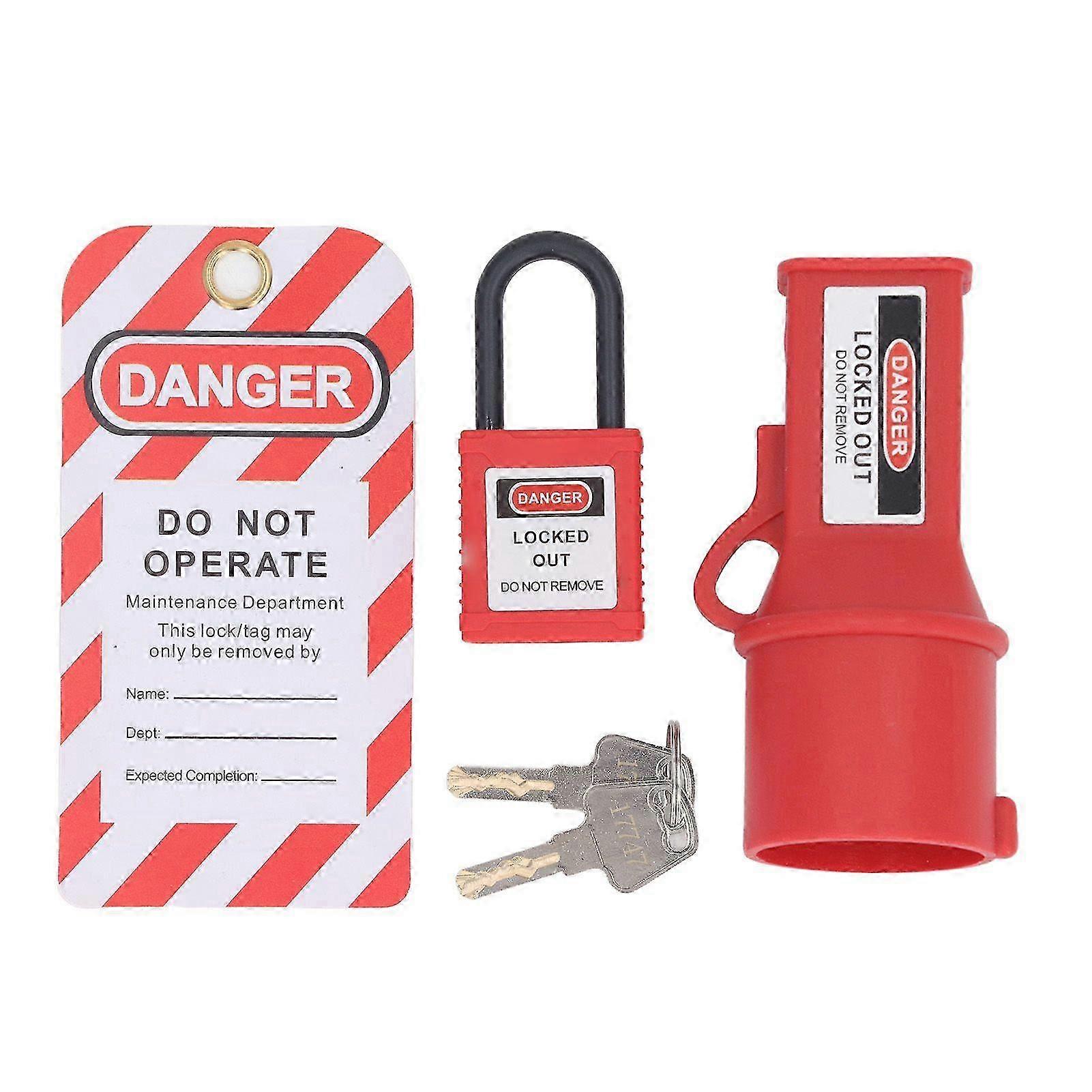 25-26 Industrial Socket Lock Device Electrical Energy Isolation Waterproof Safe Lockout Tagout Kit 40mm ID