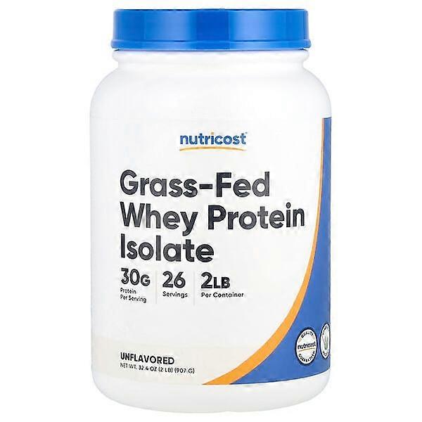 Nutricost, Grass-Fed Whey Protein Isolate, Unflavored, 2 lb (907 g)
