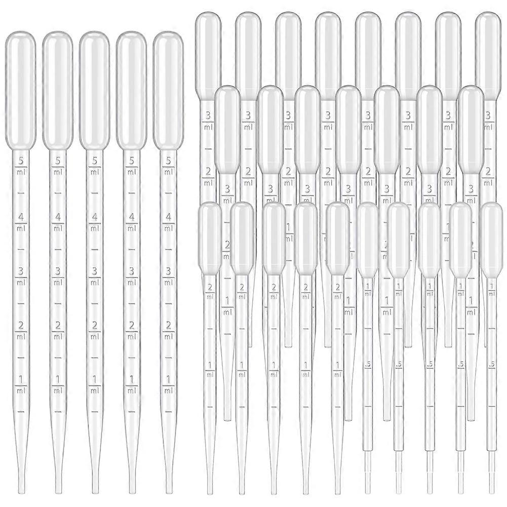 30PCS Pipettes Droppers, 4 Styles with Scale Disposable Plastic Transfer Pipettes Suitable for DIY Art, Pippets Droppers