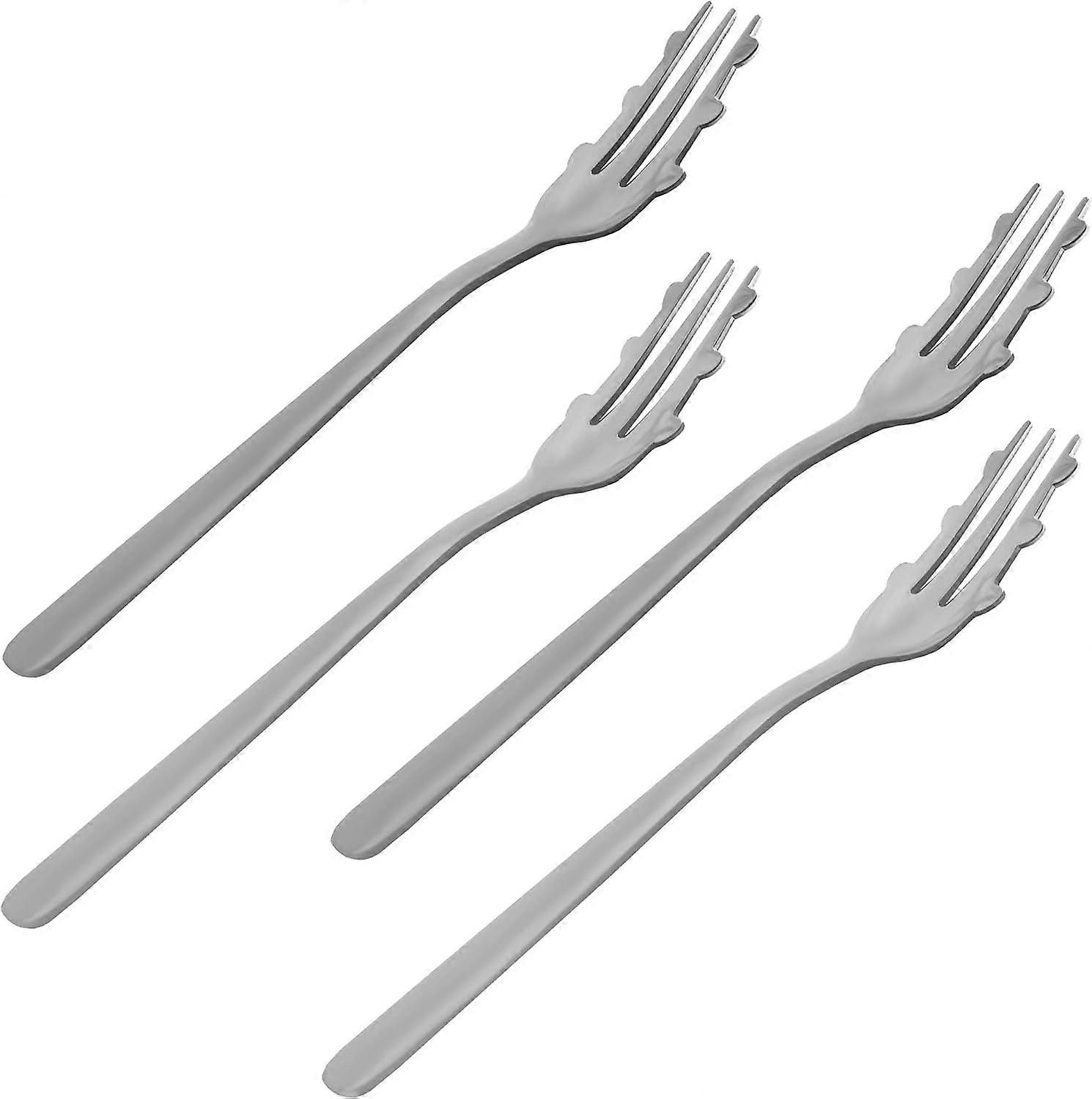 Spaghetti Fork (Set of 4), Silver, Small
