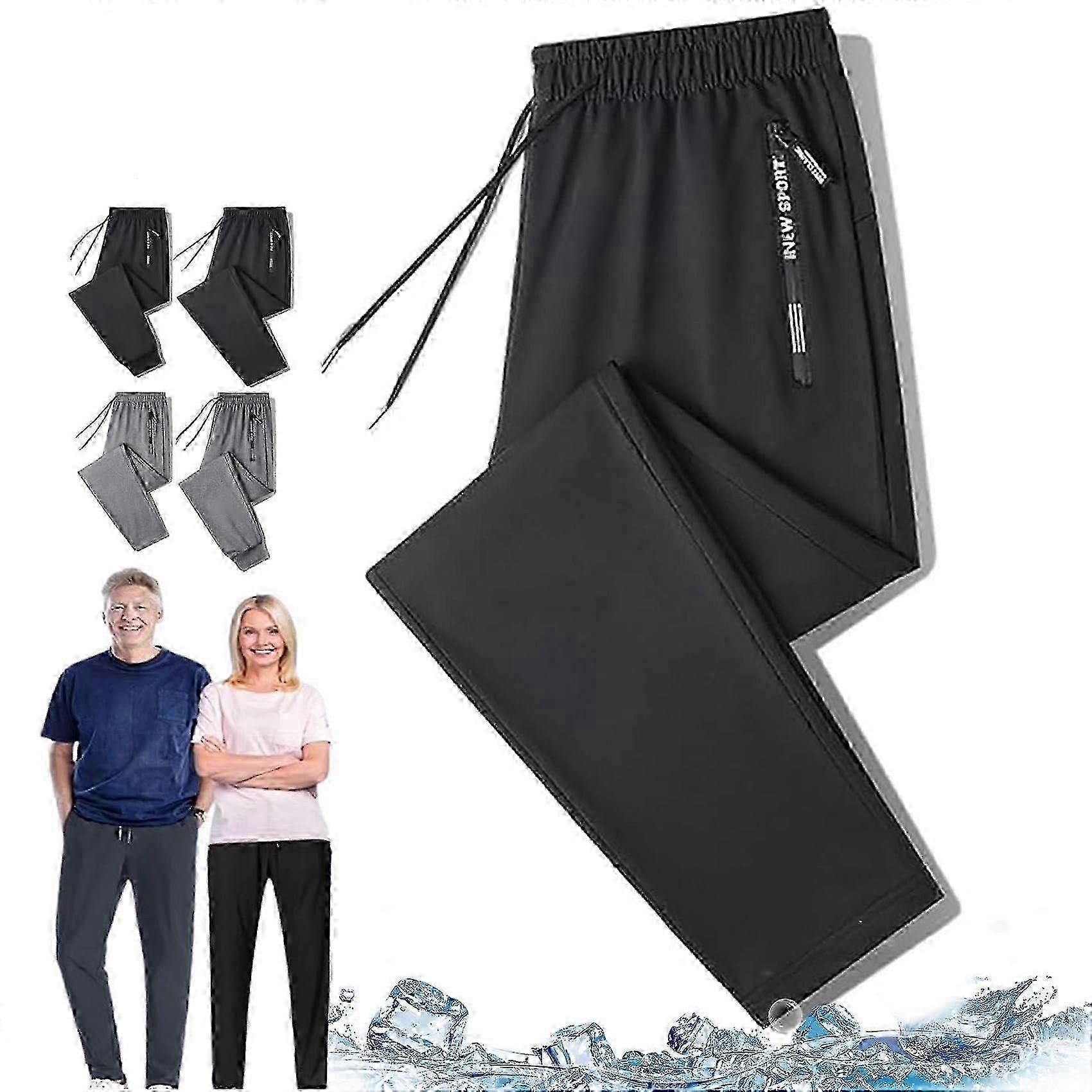 L-8XL Unisex Ultra Stretch Quick-Drying Pants with Pockets for Men and Women - Active Sportswear Pants for Large Size Individuals