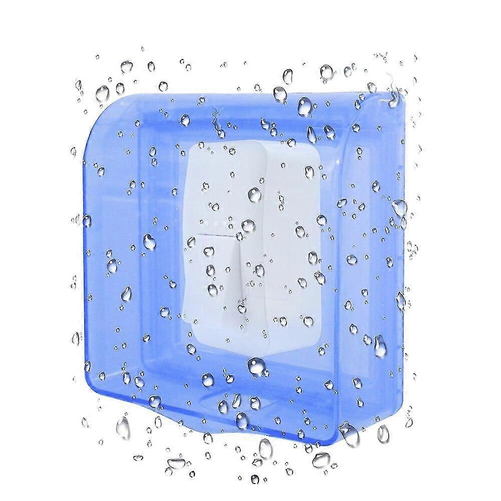New Small Blue Transparent Splash-proof Box Socket Protective Cover Socket Waterproof Box