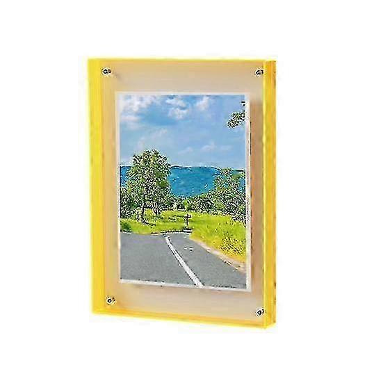 Photo Frame Vibrant Floating Acrylic Picture Frame Desk Wall Art Frame for Gallery Home Office Decoration