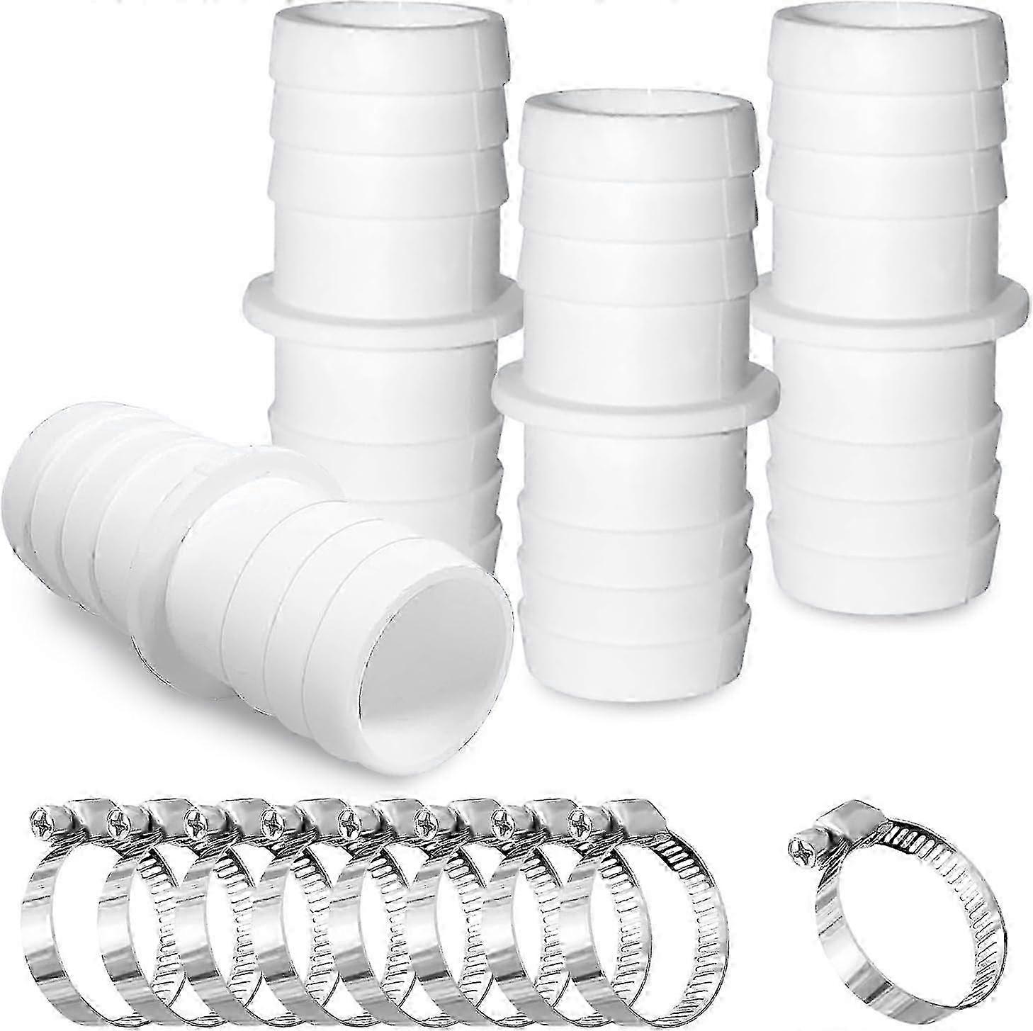 4 Pieces Swimming Pool Connector Adapter, Swimming Pool Hose Connector, 32 mm to 38 mm, Connection Kit for Swimming Pool Pipes, with 8 Hose Cla