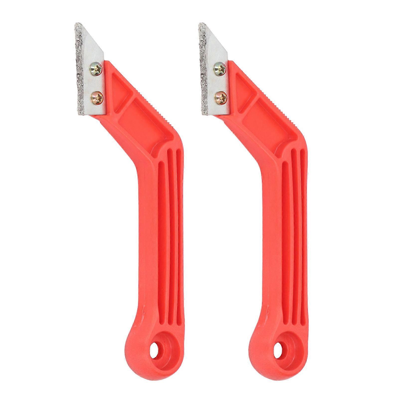 2 Pcs Set Grout Removal Tool Ergonomic Angled Grout Saw with 10 Blades for Tile Cleaning 