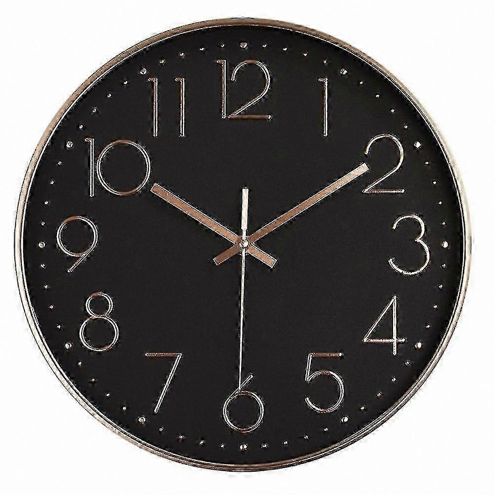 Silent Quartz Wall Clock, Round Design Easy to Read Non-Ticking Quality Timepiece