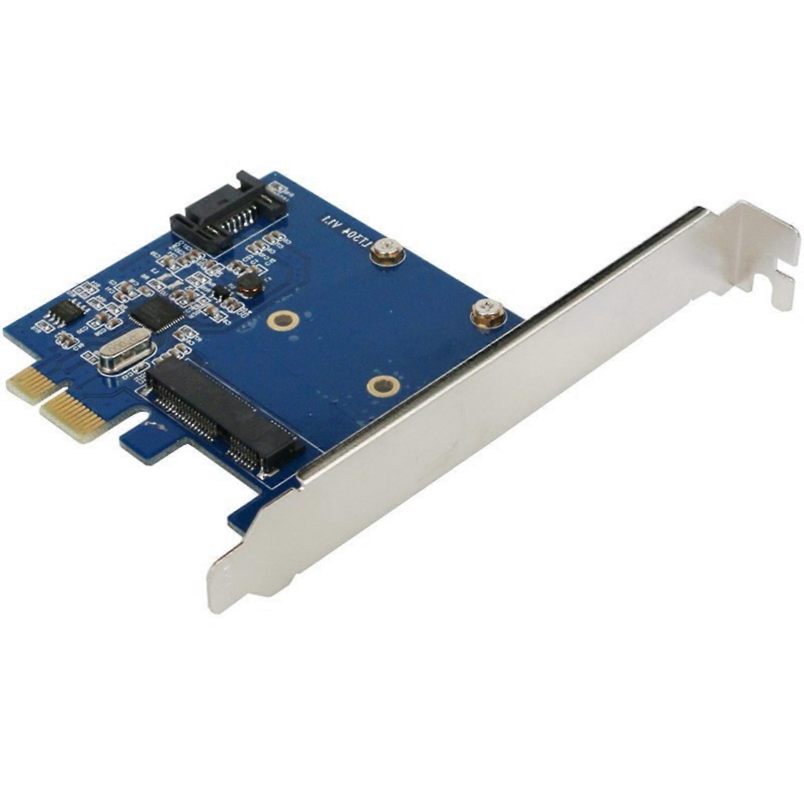 Desktop PCIE to MSATA and SATA3.0 Expansion Card 6Gbps ASM1061 Chipset for Computer for All Systems Multicolor