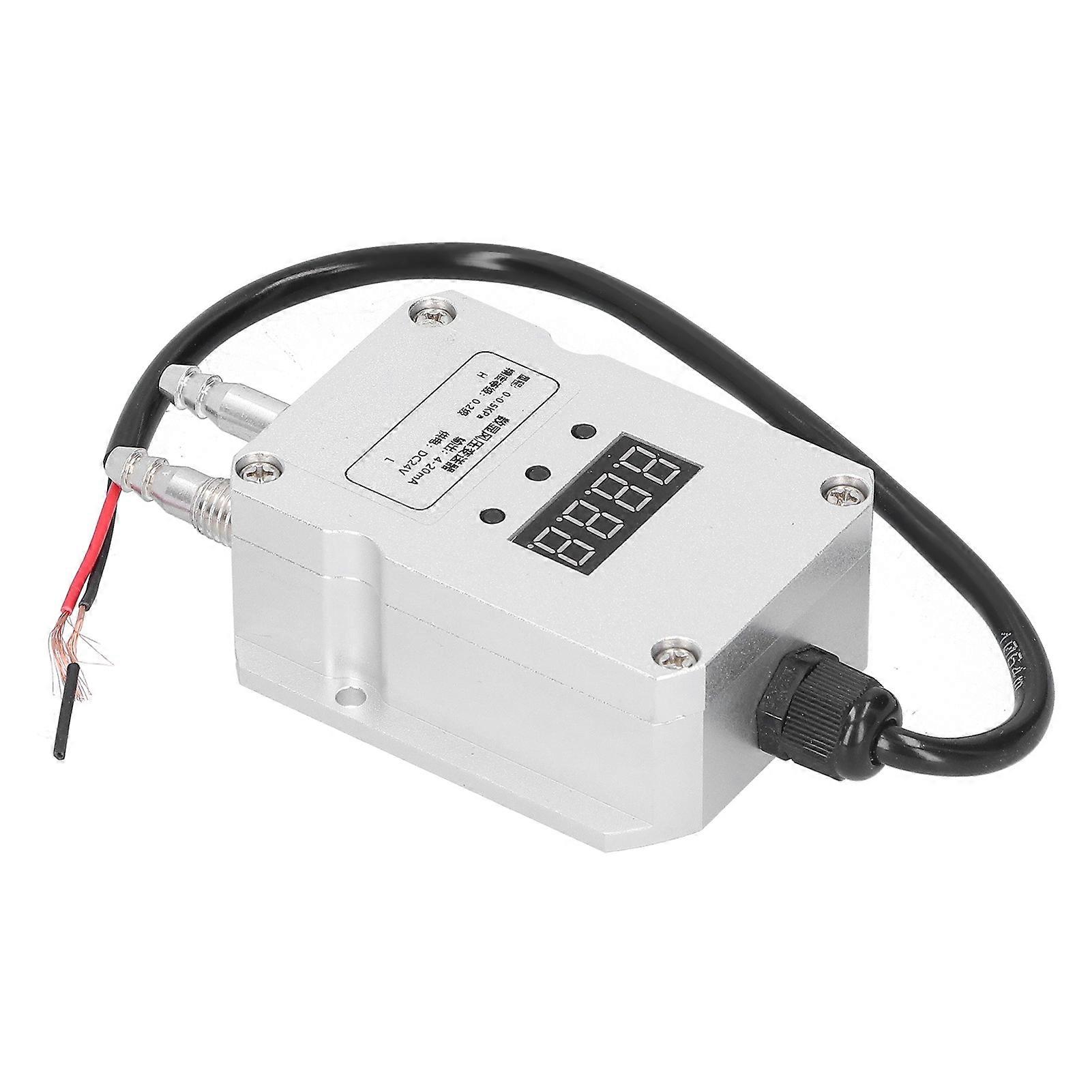 Transmițător de presiune diferențială 0-0.5kpa Afișaj digital Detectarea vântului Argintiu 4-20mA DC24V