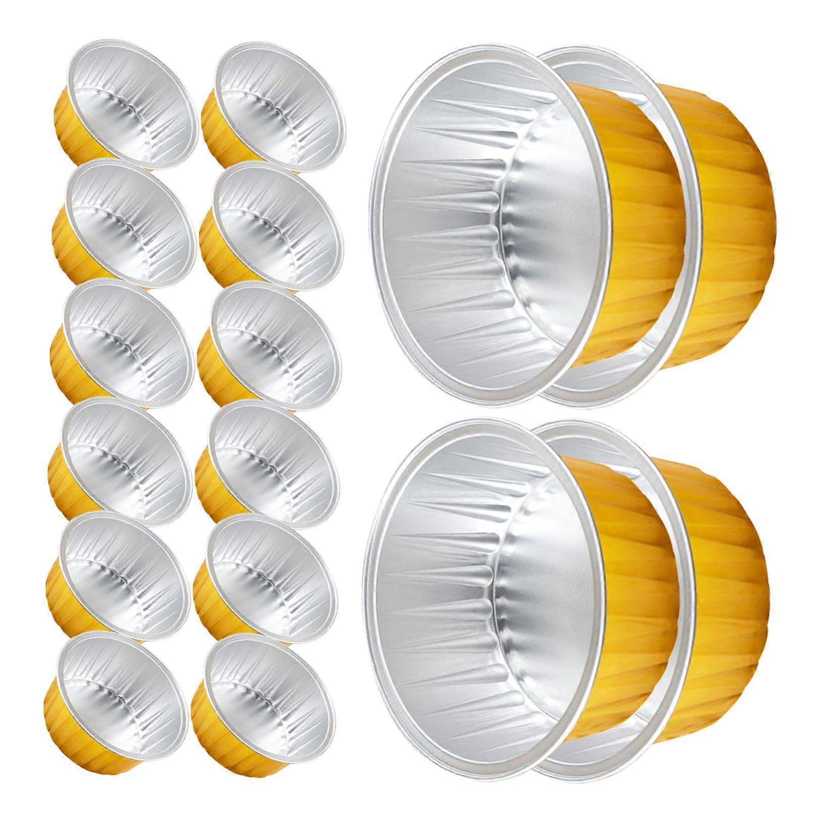 Aluminum Foil Baking Cups 50Count Nonstick Mini Cake Molds For Even Heat Distribution OvenSafe Cupcake And Pudding Trays For Parties