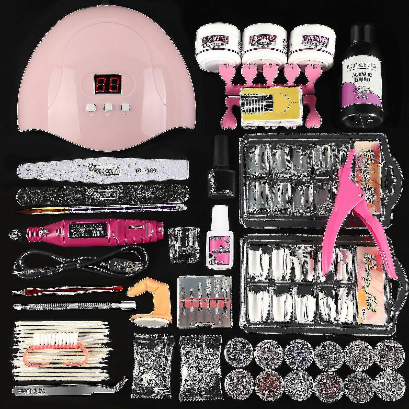 Xuchen Acrylic Powder Set Nail Drying Lamp Nail Drill Glitter All For Manucure Machines-outils Bross