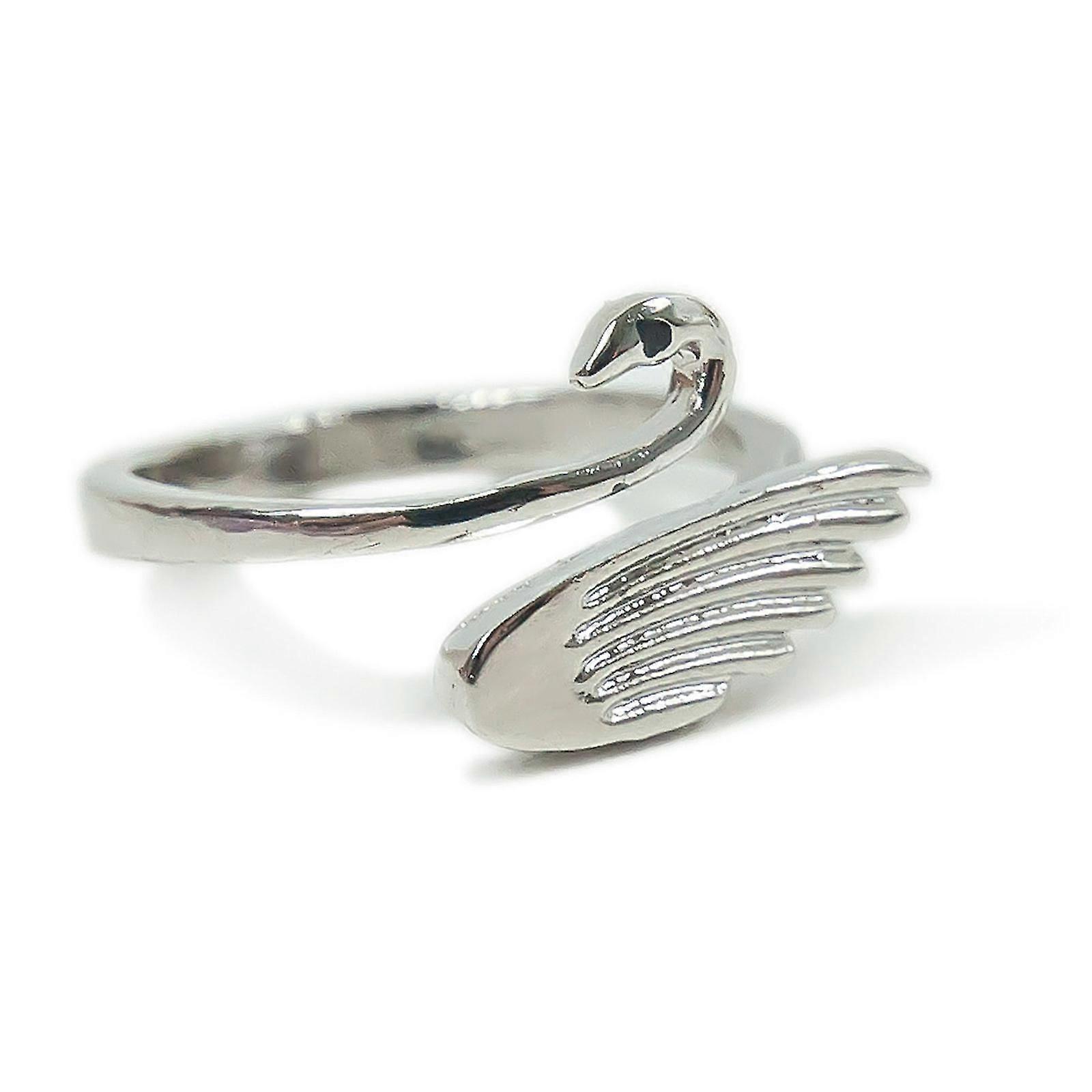 Swan Shape Knitting Loop Ring Crochet Loop Ring Finger Wear Thimble Yarn Guide