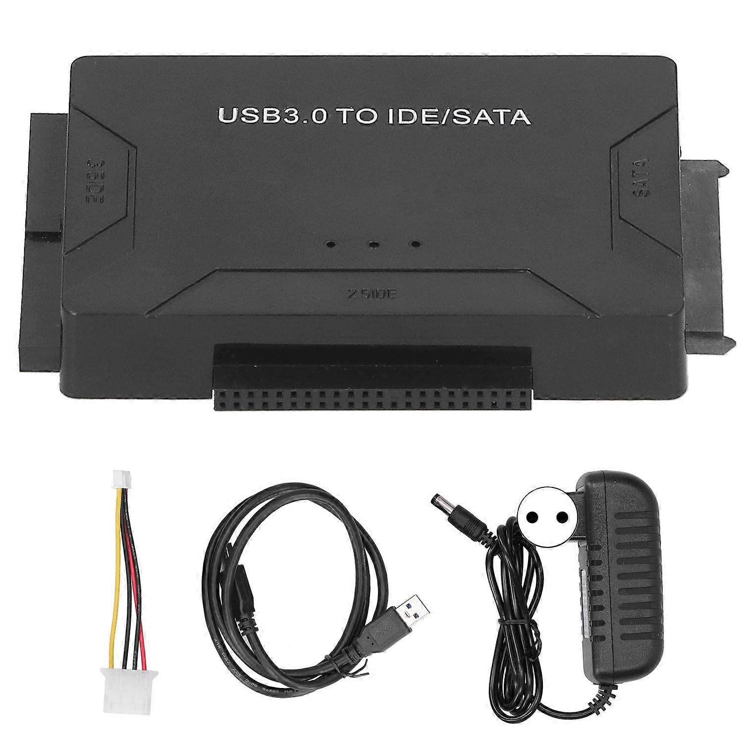 USB 3.0 to IDE SATA Converter External Hard Disk Drive Adapter Kit 2.5in/3.5in Cable 100‑240VEU Plug