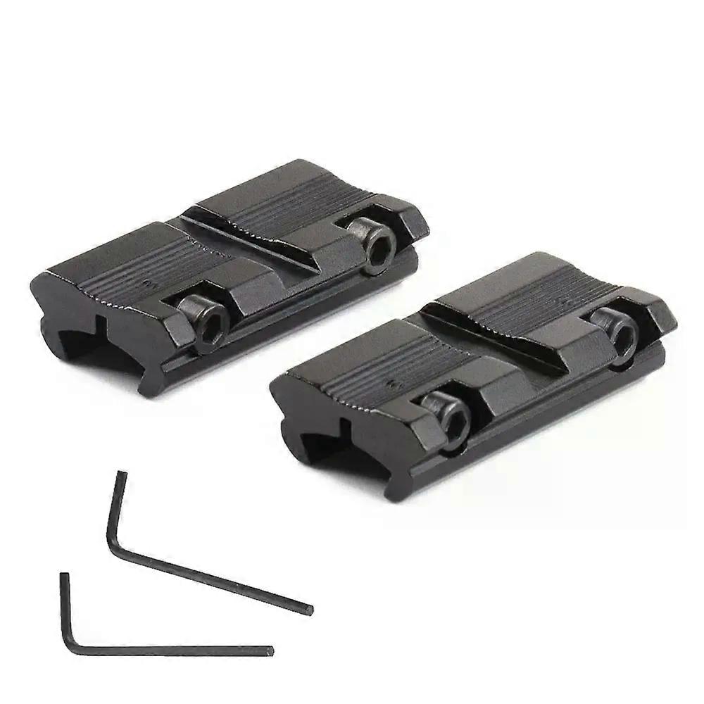 2Pcs Scope Adapter Mount Base 11mm Dovetail to 20mm Weaver Picatinny Rail Mount Converter 95mm -10mm Dovetail