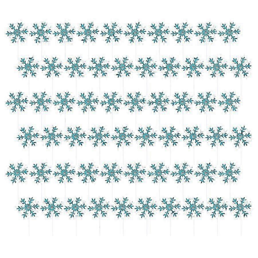 Reusable Snowflake Cake Flags, 60PCS for Elegant Party Decor 2025