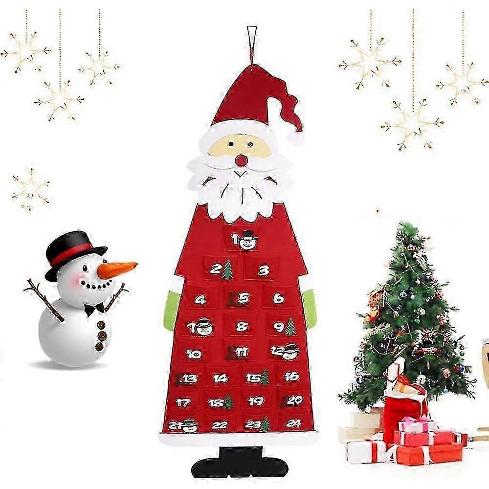 Creative Decorative Wall Hanging, Advent Calendar With Cute Santa Claus, Durable Material For Reusable Countdown To Christmas Decorations 2025