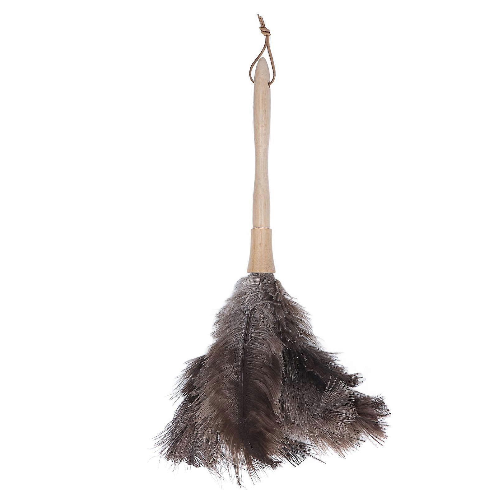 Feather Duster Light Weight Soft Long Handle Reusable Black Ostrich Feather Duster for Home Office