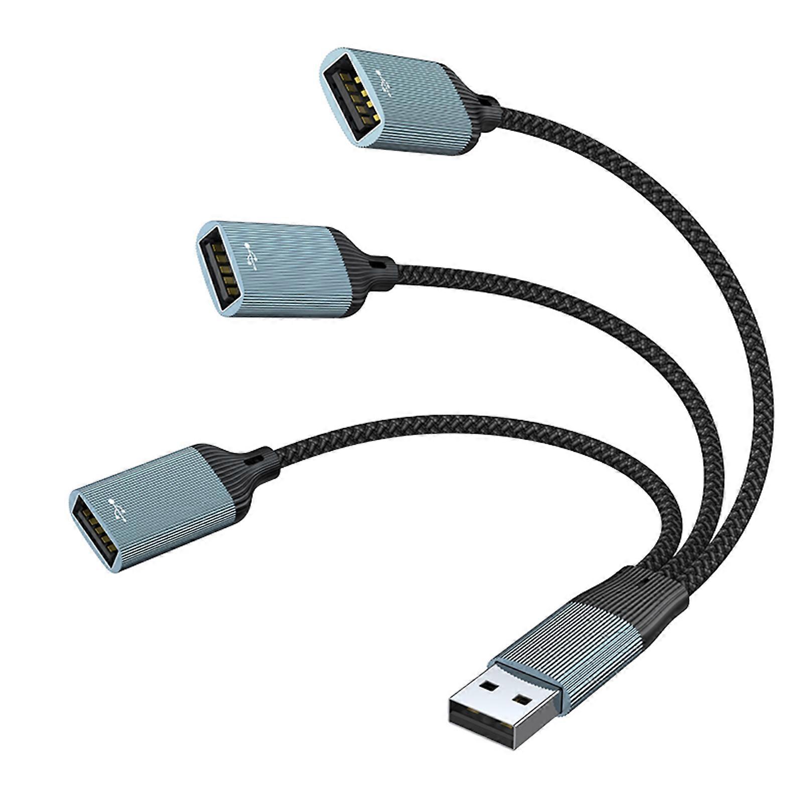 Aluminum USB2.0 Splitter Adapter for Multiple Devices Charging Adapter Power Supply Secure 1.5A Output Multicolor