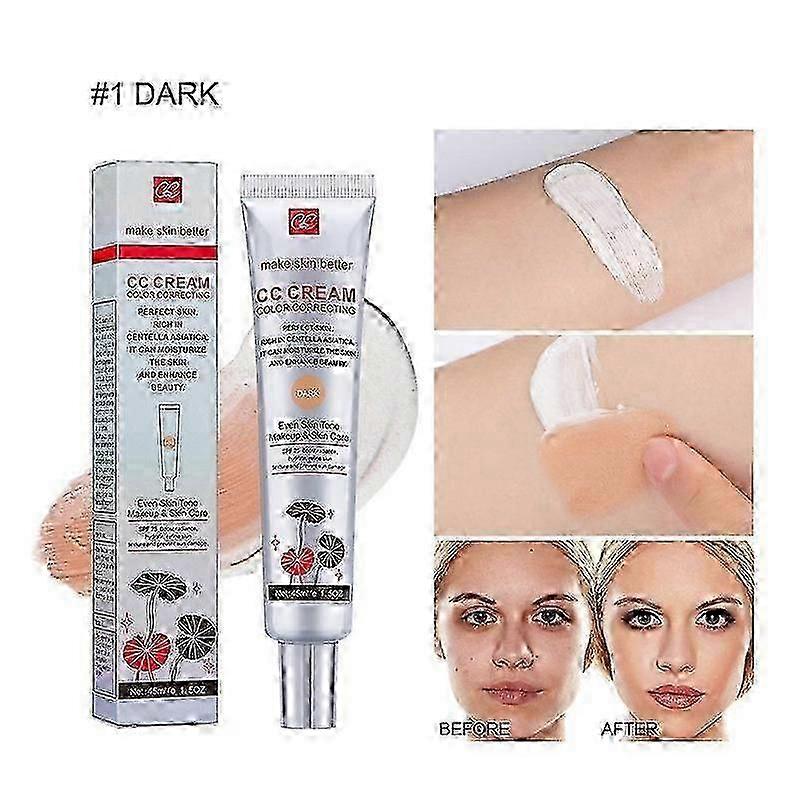 25-26 Korean Color Changing Cc Cream- 2 In1 Skincare Makeup,45ml Hydrating Foundation With Centella Asiatica Multi-purpose Pre-makeup Primer